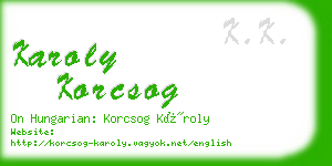 karoly korcsog business card